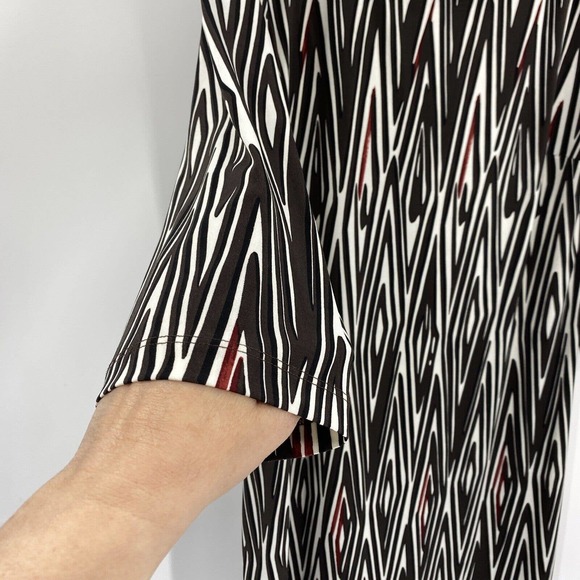 Chicos 3 Beaded Neck line Shift Dress Zebra Striped 3/4 Sleeve Size XL - Picture 6 of 13